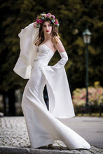 Load image into Gallery viewer, Wedding dress, satin, sleeves, corset, haute courure, designer