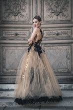 Load image into Gallery viewer, High-Quality Luxurious Golden Tulle Gown, Ewa Stepaniuk Couture, Wedding, evening, lace gold dress, stunning, gown, haute couture, designer, exclusive, luxury, Swarovski crystals,  luxurious wedding, Platinum Palace Hotel Wrocław, Paris Fashion Week, Arab Fashion Week