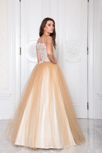 Load image into Gallery viewer, Wedding dress, ivory, champagne, haute couture, Swarovski crystals